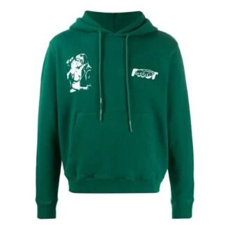 Pull à capuche imprimé FW20 Kiss 21 pour homme, vert