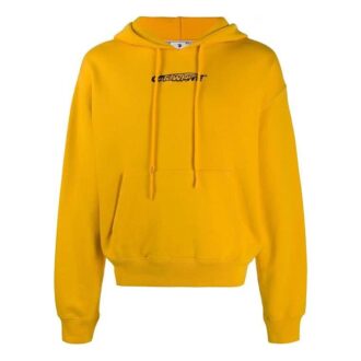 Pull à capuche imprimé FW20 Workers pour homme, jaune