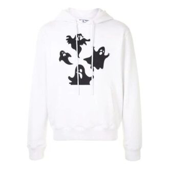 Pull à capuche imprimé Ghost FW20 pour homme, blanc
