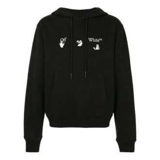 Pull à capuche imprimé logo pour homme, noir