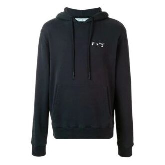 Pull à capuche imprimé logo pour homme, noir
