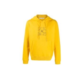 Pull à capuche imprimé logo Workers FW20 pour homme, jaune