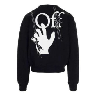 Pull à capuche pour homme FW20 avec imprimé graffiti peint à la main, noir