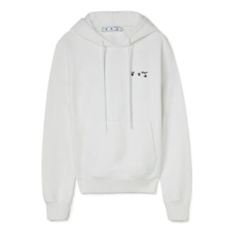 Pull à capuche unie à manches longues unisexe blanc SS22