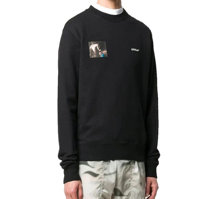 Pull Caravaggio Angel Printing pour homme, noir, collection automne-hiver 2020
