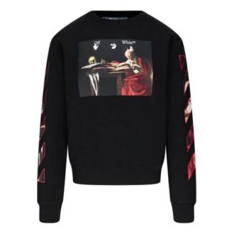 Pull à col rond ajusté Caravaggio « Noir/Rouge »