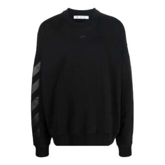 Pull à col rond ample Off-White pour homme FW21, imprimé logo, noir