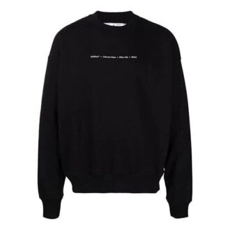 Pull à col rond ample Off-White pour homme FW21, imprimé logo Tornado Arrow, noir