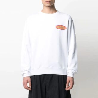 Pull à col rond avec imprimé alphabétique du logo SS21, version blanche