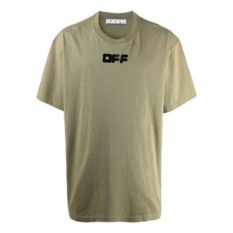 Pull à col rond avec logo imprimé, manches courtes, coupe ample, vert