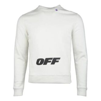 Pull à col rond avec logo imprimé, version blanche