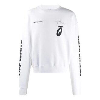 Pull à col rond avec motif flèche Blanc