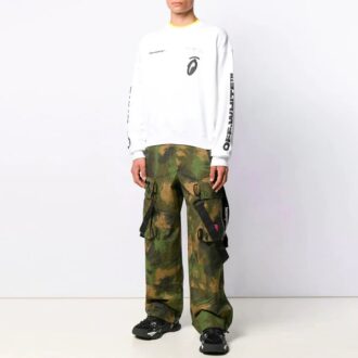 Pull à col rond avec motif flèche Blanc