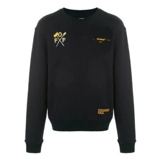 Pull à col rond décontracté imprimé alphabet SS21 Noir