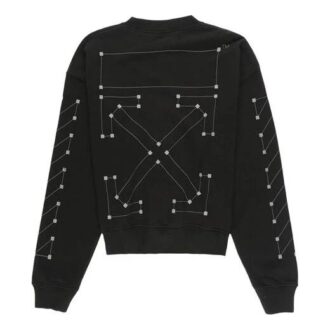 Pull à col rond en coton Off-White pour homme, noir
