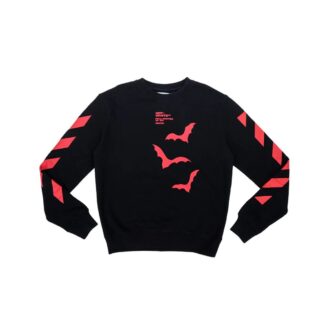 Pull à col rond et coupe ajustée avec logo chauves-souris Pull à col rond et coupe ajustée avec logo chauves-souris