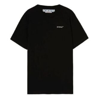 Pull à col rond et manches courtes avec logo Arrows imprimé, coupe ample, noir Pull à col rond et manches courtes avec logo Arrows imprimé, coupe ample, noir