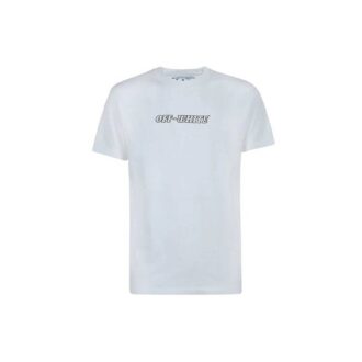 Pull à col rond et manches courtes avec logo imprimé, coupe ajustée, collection SS21, blanc Pull à col rond et manches courtes avec logo imprimé, coupe ajustée, collection SS21, blanc