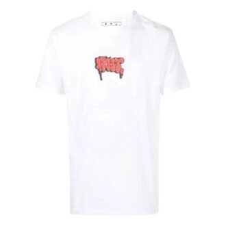 Pull à col rond et manches courtes blanc avec logo imprimé SS21 Pull à col rond et manches courtes blanc avec logo imprimé SS21
