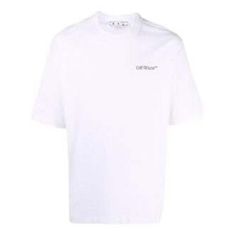 Pull à col rond et manches courtes imprimé SS22, version standard, blanc Pull à col rond et manches courtes imprimé SS22, version standard, blanc