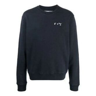 Pull à col rond et manches longues avec logo, bleu marine Pull à col rond et manches longues avec logo, bleu marine