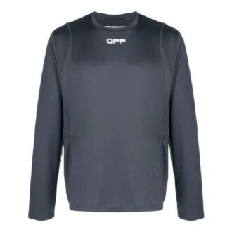 Pull à col rond et manches longues avec logo, version grise Pull à col rond et manches longues avec logo, version grise