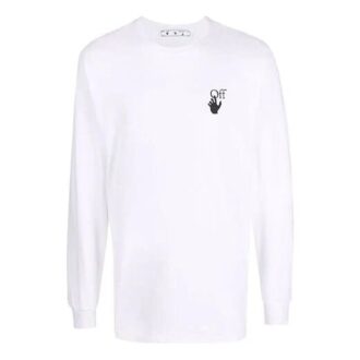 Pull à col rond et manches longues imprimé FW21, version blanche Pull à col rond et manches longues imprimé FW21, version blanche
