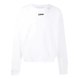Pull à col rond et manches longues Off-White pour homme, blanc Pull à col rond et manches longues Off-White pour homme, blanc