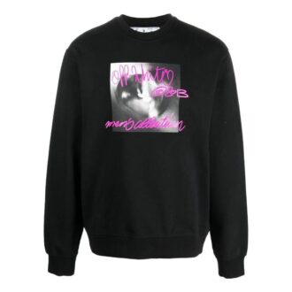 Pull à col rond et manches longues Off-White pour homme, collection automne-hiver 2022, imprimé alphabet, noir Pull à col rond et manches longues Off-White pour homme, collection automne-hiver 2022, imprimé alphabet, noir