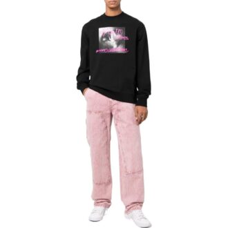 Pull à col rond et manches longues Off-White pour homme, collection automne-hiver 2022, imprimé alphabet, noir Pull à col rond et manches longues Off-White pour homme, collection automne-hiver 2022, imprimé alphabet, noir