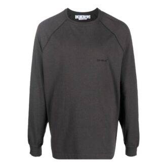 Pull à col rond et manches longues Off-White pour homme, imprimé logo, gris Pull à col rond et manches longues Off-White pour homme, imprimé logo, gris