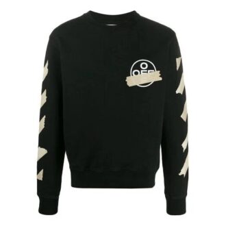 Pull à col rond et manches longues pour homme avec logo et bandes Pull à col rond et manches longues pour homme avec logo et bandes