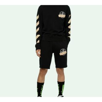 Pull à col rond et manches longues pour homme avec logo et bandes Pull à col rond et manches longues pour homme avec logo et bandes