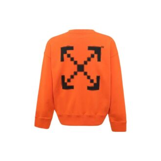 Pull à col rond et manches longues pour homme Off-White, imprimé Arrows, orange Pull à col rond et manches longues pour homme Off-White, imprimé Arrows, orange