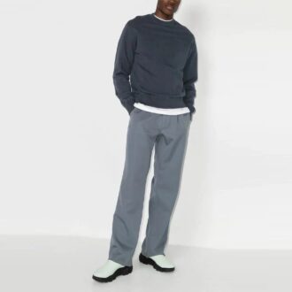 Pull à col rond imprimé logo Off-White pour homme FW22 Bleu marine