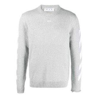 Pull à col rond imprimé logo SS21, gris