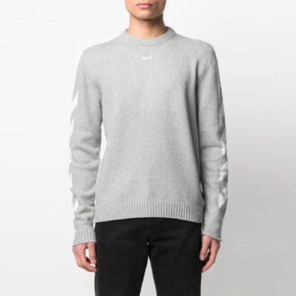 Pull à col rond imprimé logo SS21, gris