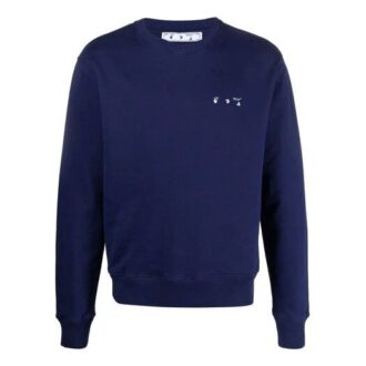 Pull à col rond Off-White pour homme FW21 avec logo Arrows, bleu