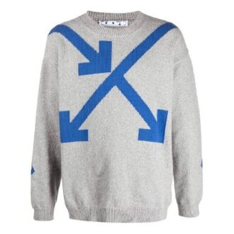 Pull à col rond SS21 à motif Arrows Gris