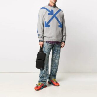 Pull à col rond SS21 à motif Arrows Gris