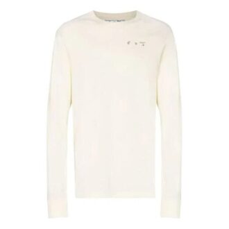 Pull à col rond uni, manches longues, coupe ample, blanc crème