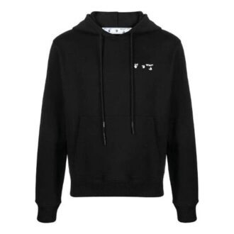 Pull à cordon Off-White pour homme FW21 avec logo, coupe ample, noir