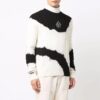 Pull en laine blanc ample à col rond et motif tie-dye color block pour homme Off-White FW21