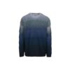 Pull en laine bleu à col rond et manches longues pour homme Off-White, coupe ample, effet dégradé