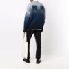 Pull en laine bleu à col rond et manches longues pour homme Off-White, coupe ample, effet dégradé