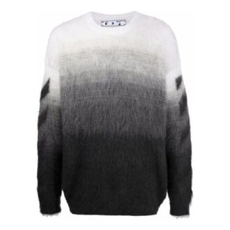 Pull en laine à col rond et manches longues Off-White pour homme FW21, coupe ample, dégradé de couleurs, noir d’automne Pull en laine à col rond et manches longues Off-White pour homme FW21, coupe ample, dégradé de couleurs, noir d’automne