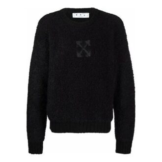 Pull en laine à col rond et manches longues Off-White pour homme FW21, motif Arrows, noir Pull en laine à col rond et manches longues Off-White pour homme FW21, motif Arrows, noir