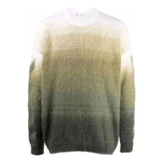 Pull en laine à col rond et manches longues pour homme Off-White, coupe ample, effet dégradé, multicolore Pull en laine à col rond et manches longues pour homme Off-White, coupe ample, effet dégradé, multicolore