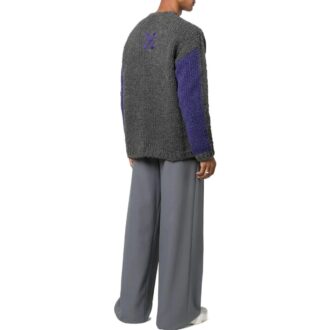 Pull en laine à côtes et motif assemblé Off-White pour homme FW22 Noir Pull en laine à côtes et motif assemblé Off-White pour homme FW22 Noir