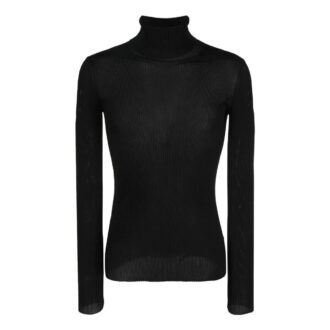 Pull en laine à côtes Helvet slim fit Off-White pour homme, collection printemps-été 2022, noir Pull en laine à côtes Helvet slim fit Off-White pour homme, collection printemps-été 2022, noir
